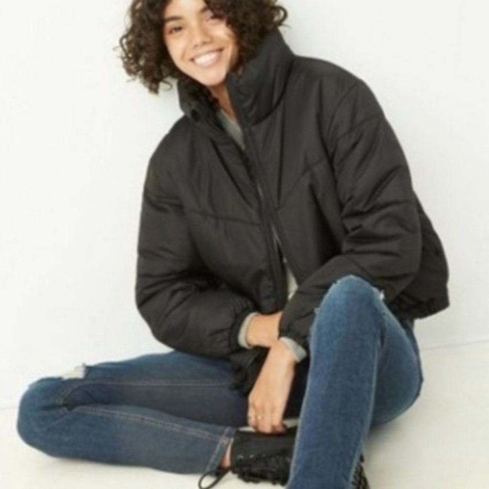 Black Wild Fable Bomber Jacket Puffer - Sz Large